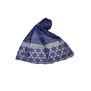  Diamonds and Moti Studded, Cotton Box Checkered  Scarf